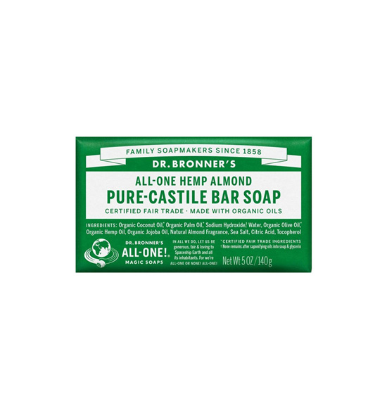 Pure- Castile soap Dr Bronner's almendra (140g)