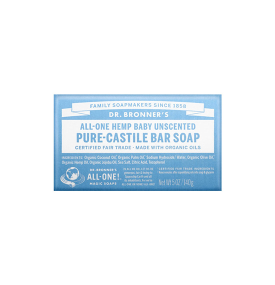 Pure- Castile soap Dr Bronner's bebe sin aroma (bebé) (140g)