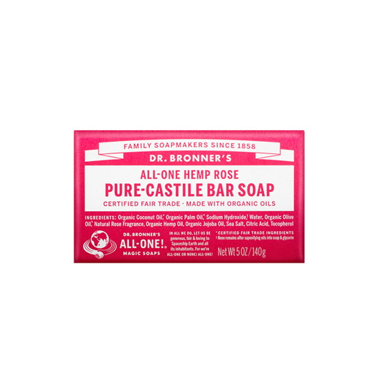 Pure- Castile soap Dr Bronner's rosa (140g)